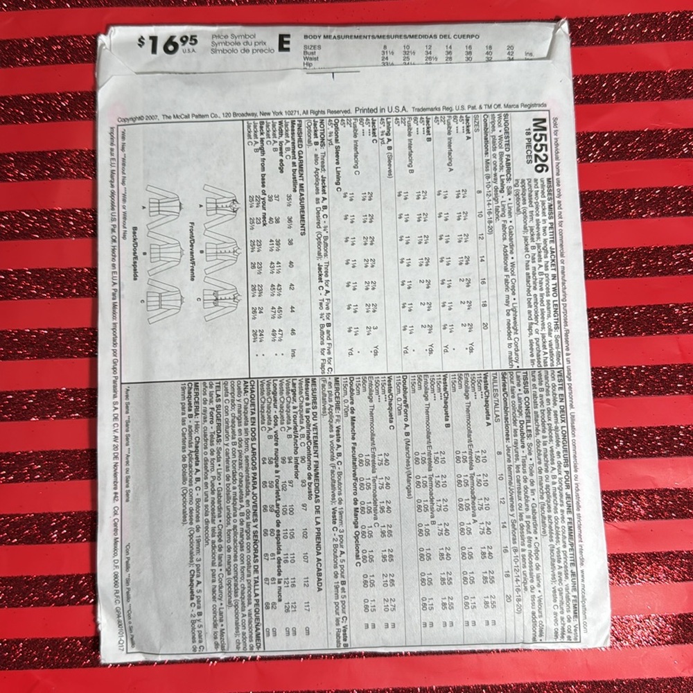 Mccalls jacket pattern - Picture 2 of 2